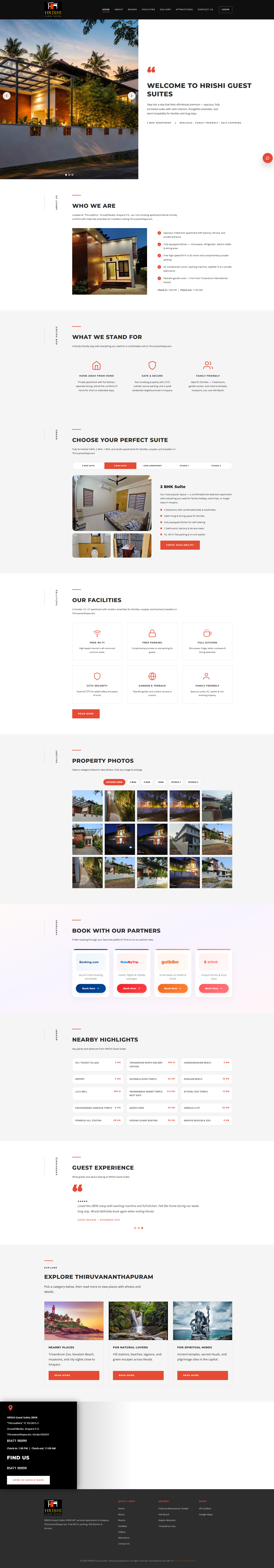 HRISHI Guest Suites website preview